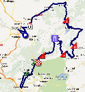 The map with the race route of the twentieth stage of the Vuelta a Espa&ntildea 2012 on Google Maps