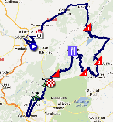 De kaart met het parcours van de twintigste etappe van de Vuelta a Espa&ntildea 2012 op Google Maps