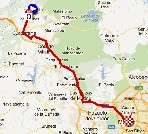 La carte du parcours de la 21ème étape de la Vuelta a Espa&ntildea 2012 sur Google Maps