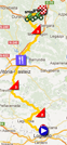 The map with the race route of the third stage of the Vuelta a Espa&ntildea 2012 on Google Maps