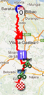 The map with the race route of the fourth stage of the Vuelta a Espa&ntildea 2012 on Google Maps