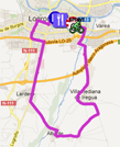 The map with the race route of the fifth stage of the Vuelta a Espa&ntildea 2012 on Google Maps