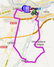 De kaart met het parcours van de vijfde etappe van de Vuelta a Espa&ntildea 2012 op Google Maps