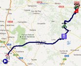 De kaart met het parcours van de zesde etappe van de Vuelta a Espa&ntildea 2012 op Google Maps