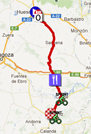 The map with the race route of the seventh stage of the Vuelta a Espa&ntildea 2012 on Google Maps