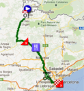 The map with the race route of the nineth stage of the Vuelta a Espa&ntildea 2012 on Google Maps