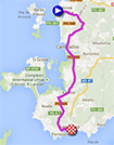 De kaart met het parcours van de eerste etappe van de Ronde van Spanje 2013 op Google Maps