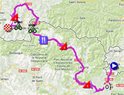 The map with the race route of the fifteenth stage of the Tour of Spain 2013 on Google Maps
