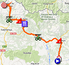 The map with the race route of the sixteenth stage of the Tour of Spain 2013 on Google Maps