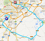 The map with the race route of the twentyfirst stage of the Tour of Spain 2013 on Google Maps