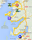 De kaart met het parcours van de derde etappe van de Ronde van Spanje 2013 op Google Maps