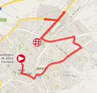 De kaart met het parcours van de eerste etappe van de Ronde van Spanje 2014 op Google Maps