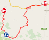De kaart met het parcours van de tiende etappe van de Ronde van Spanje 2014 op Google Maps