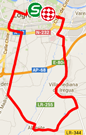 The map with the race route of the twelfth stage of the Tour of Spain 2014 on Google Maps