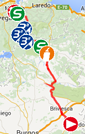 De kaart met het parcours van de dertiende etappe van de Ronde van Spanje 2014 op Google Maps