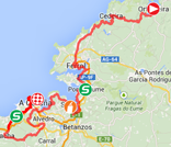 La carte du parcours de la dix-septième étape du Tour d'Espagne 2014 sur Google Maps