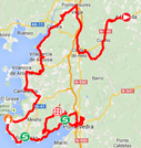 La carte du parcours de la dix-huitième étape du Tour d'Espagne 2014 sur Google Maps