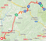 The map with the race route of the twentieth stage of the Tour of Spain 2014 on Google Maps