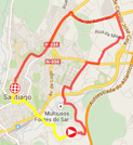 De kaart met het parcours van de eenentwintigste etappe van de Ronde van Spanje 2014 op Google Maps