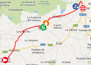 The map with the race route of the fourth stage of the Tour of Spain 2014 on Google Maps