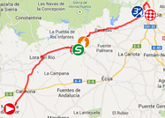 La carte du parcours de la quatrième étape du Tour d'Espagne 2014 sur Google Maps