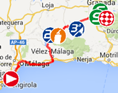 The map with the race route of the sixth stage of the Tour of Spain 2014 on Google Maps