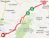 La carte du parcours de la huitième étape du Tour d'Espagne 2014 sur Google Maps