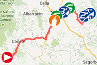 De kaart met het parcours van de negende etappe van de Ronde van Spanje 2014 op Google Maps