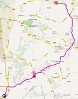 The map with the race route of the Individual time trial junior women of the World Championships 2012 on Google Maps