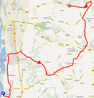 The map with the race route of the Individual time trial women eliteof the World Championships 2012 on Google Maps