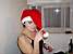 Virginie with a Christmas hat (216x)