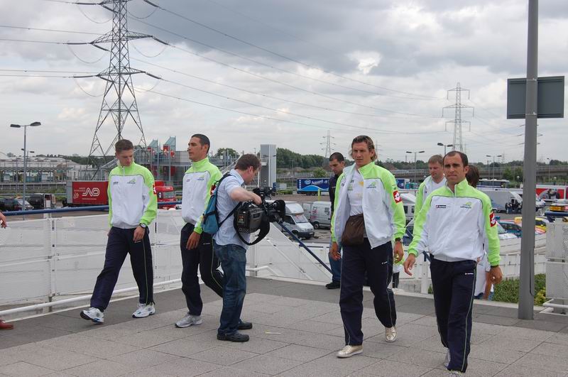 A part of the Liquigas Team at the Tour de France 2007