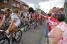 The peloton with Fabian Cancellara's yellow jersey in the feeding zone in Ampsin (539x)