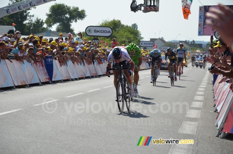 Mark Cavendish (Omega Pharma-QuickStep) op weg naar de overwinning