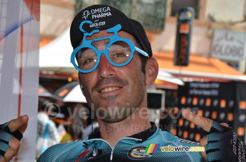 Jérôme Pineau (Omega Pharma-QuickStep) met een mooie zonnebril