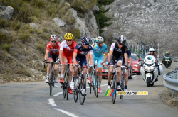 De kopgroep op de Col de l'Ecre