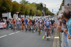 The peloton at the second crossing of the finish line (423x)