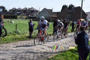 Gregory Rast leading in the section from Viesly to Quiévy (320x)