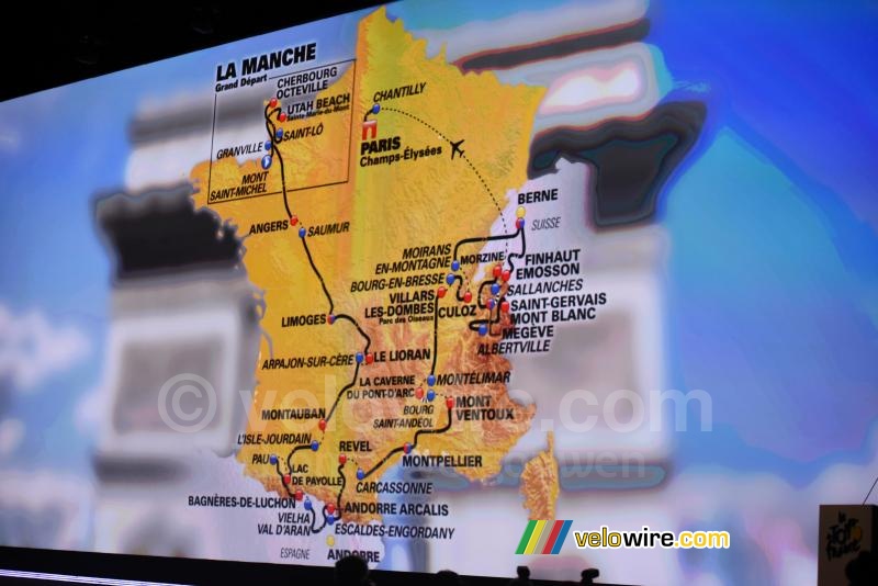 De kaart van de Tour de France 2016