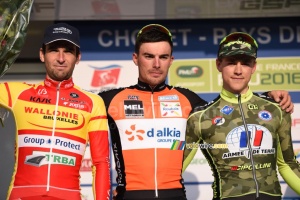 The podium of Cholet-Pays de Loire 2016: Rudy Barbier, Baptiste Planckaert & Yannis Yssaad (8709x)