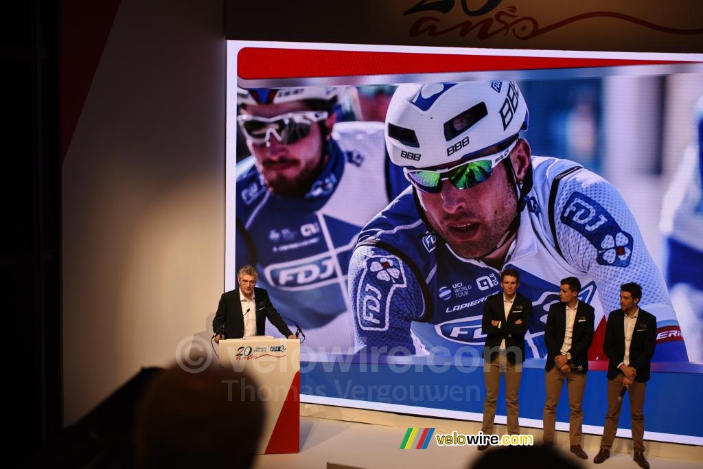 Marc Madiot presents the 3 leaders of the team: Arnaud Démare, Arthur Vichot & Thibaut Pinot