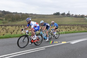 L'échappée avec Marc Fournier (FDJ), Benoît Cosnefroy (France) et Kévin Le Cunff (HP BTP-Auber 93) (594x)