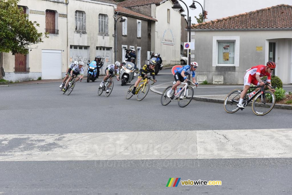 The Direct Energie team leading the chase of the peloton