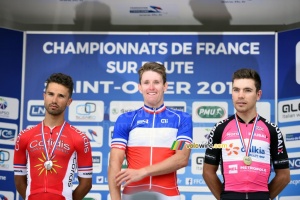 Le podium du Championnat de France 2017 : Arnaud Démare, Nacer Bouhanni, Jérémy Leveau (3) (2262x)