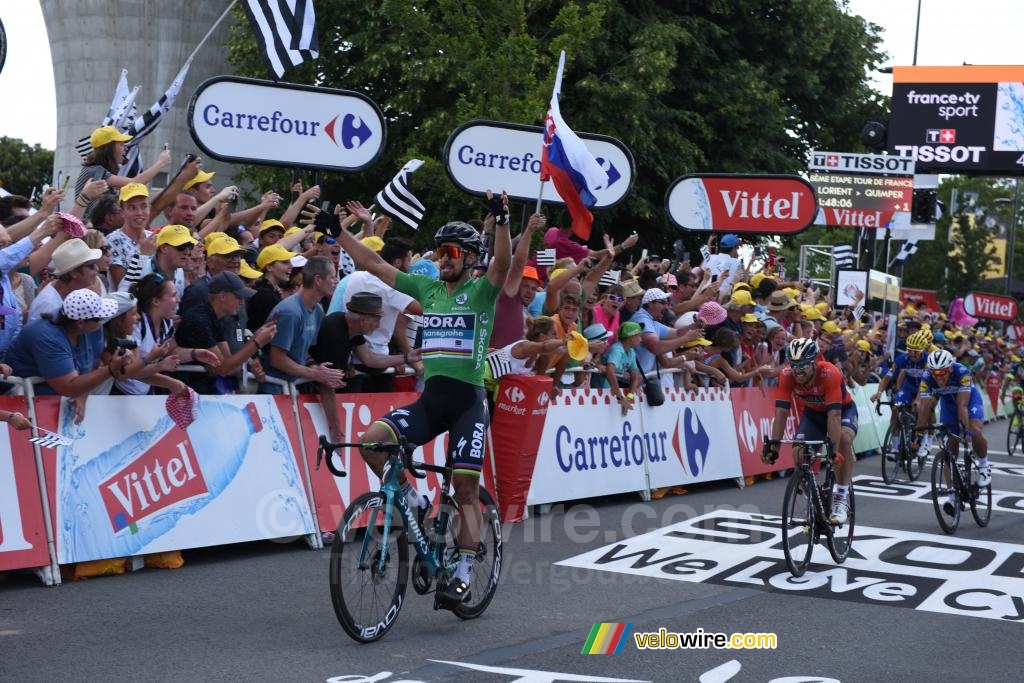 Peter Sagan (Bora-Hansgrohe) pakt zijn 2de overwinning in Quimper