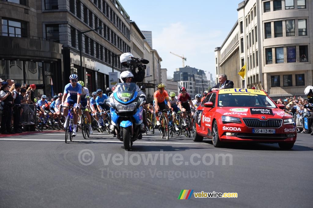 De start van de eerste etappe van de Tour de France in Brussel
