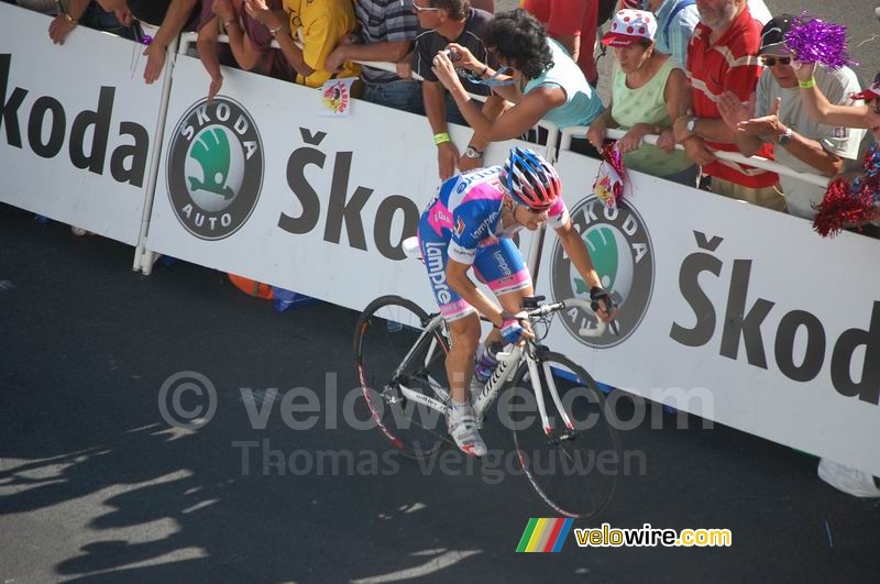 Damiano Cunego (Lampre) op Alpe d'Huez
