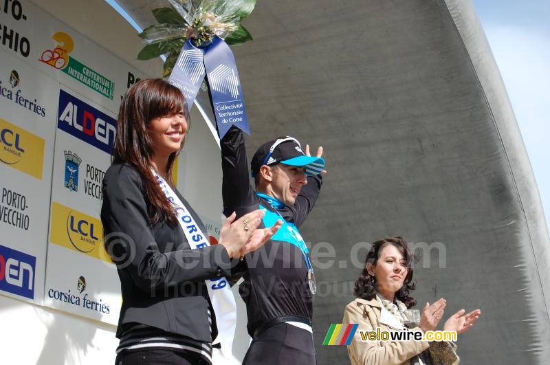 Russell Downing (Team Sky) on the podium (2)