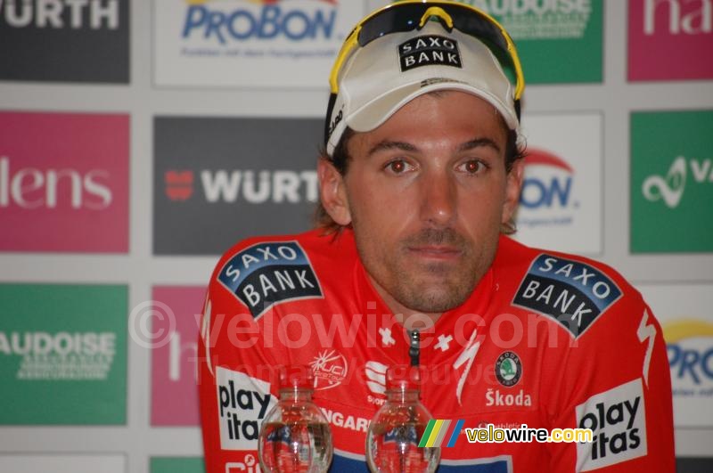 Fabian Cancellara (Team Saxo Bank) @ persconferentie