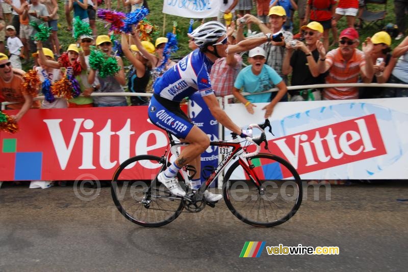 Sylvain Chavanel (Quick Step) viert de etappe-overwinning